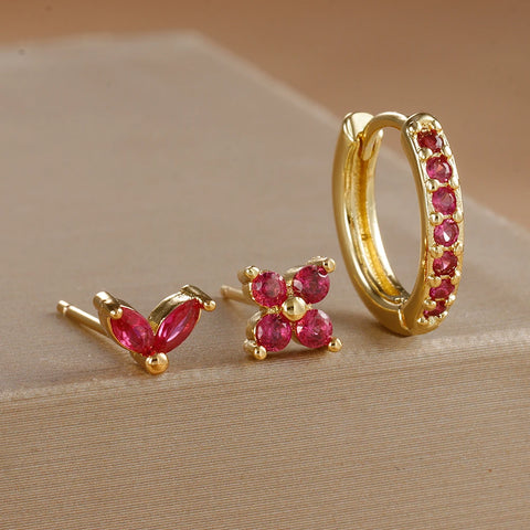 3PCS Stainless Steel Earrings