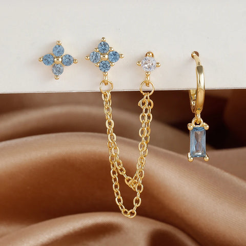3PCS Exquisite Stainless Steel 12Earrings