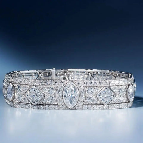 WUIHA Vintage 925 Sterling Silver Lab Sapphire Bracelet