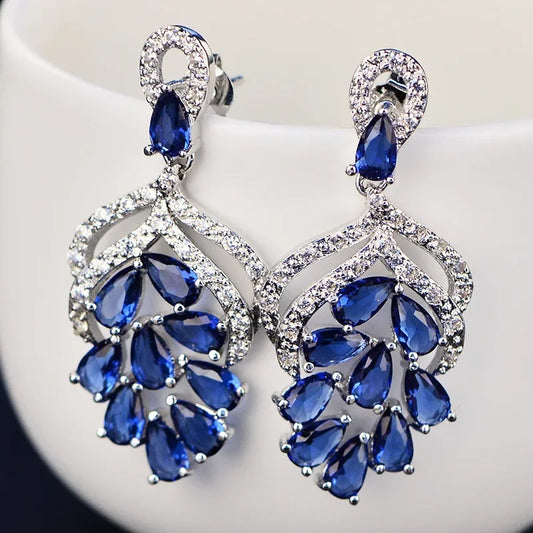 Vintage Drop Earrings For Women 925 Sterling Elegant  Earrings