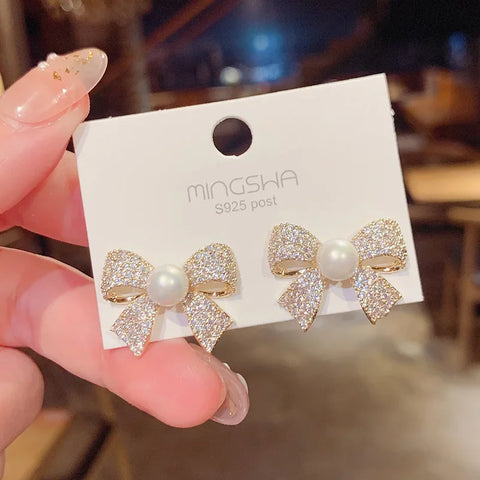 Zircon Wheat Tassel Pendant Gold Color U-shaped
