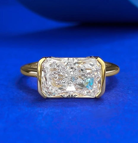 Vintage style broken ice cut 925 silver ring