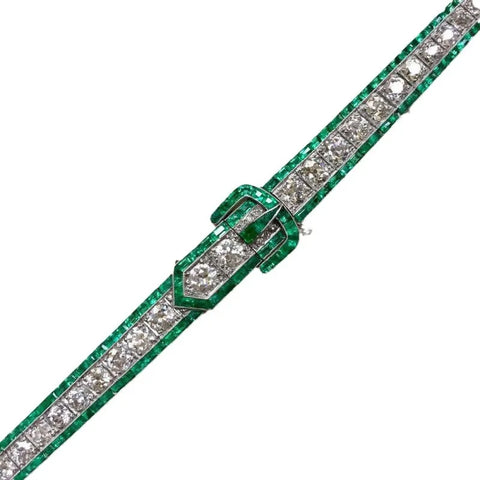 WUIHA Vintage 925 Sterling Silver Emerald
