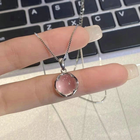 Korean Fashion Elegant Shiny Zircon Star Pendant Necklace Sweet Cute Girls Bow Knot Round Crystal Clavicle Chain Women Jewelry