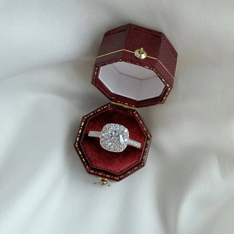 Real Moissanite 925 Sterling Silver Ring