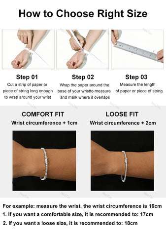 NeeTim Red and White All Moissanite Tennis Bracelets