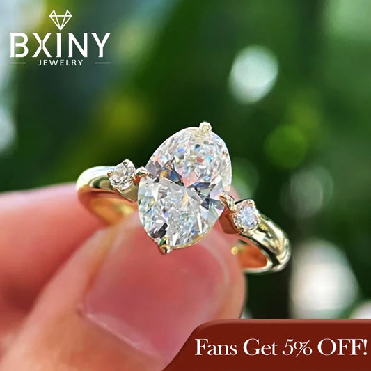 BXINY GRA Certified 2CT Moissanite Ring