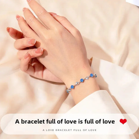Versatile Pure Silver Crystal Lovers Wristband