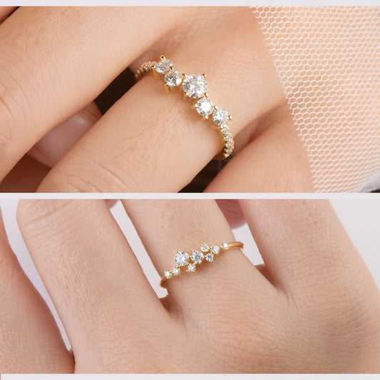 Anziw Real S925 Ring Cluster Moissanite