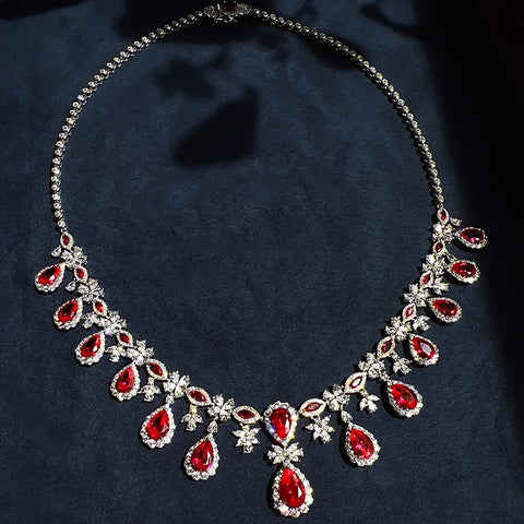 Real ruby Gemstone Diamond Pendant for Women 18K Gold Wedding Party Fine Jewelry Gift Luxury Brand Stone Full bore Necklace