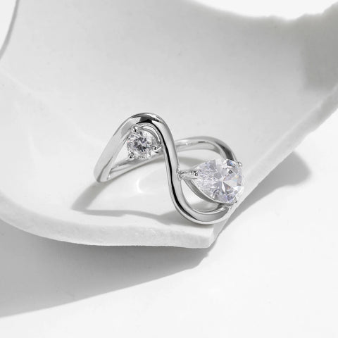 MODIAN Irregular Line Design Rings 925 Sterling Silver