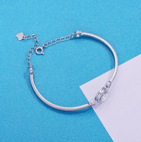 Sterling Silver White Moissanite Bracelet