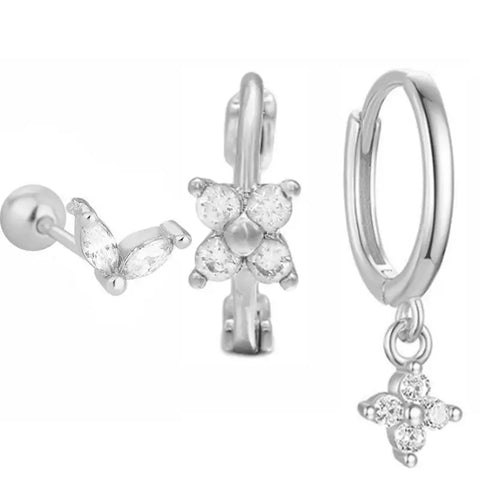 Cubic Zirconia Chain Hoop Earring