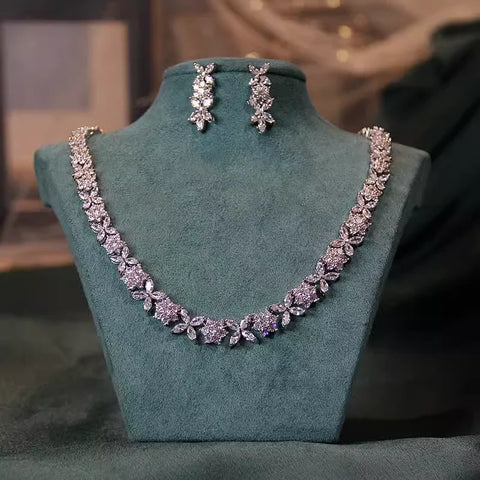 Bridal necklace High quality jewelry Light luxe zircon dress accessories Jewelry earrings set ornaments