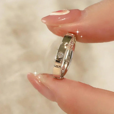 1.5/3mm Full Moissanite Diamond Couple Ring