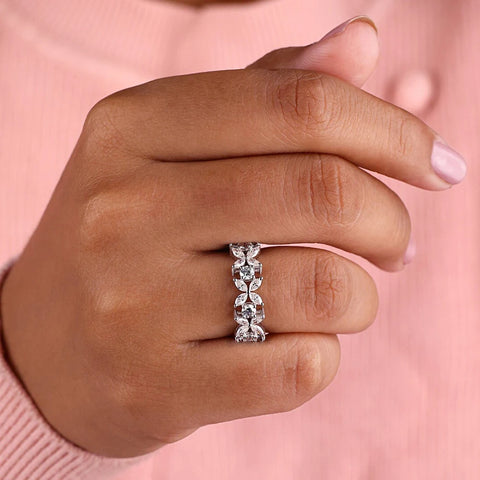 Stackable Full Moissanite Eternity Rings
