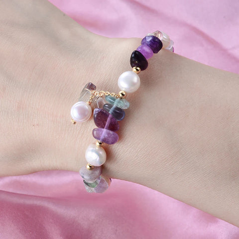 Freshwater Pearl & Purple Crystal