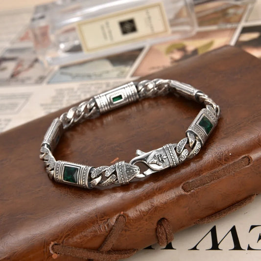 925 silver tangcao pattern bracelet