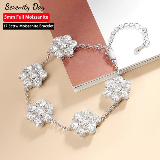 Serenty Day 17.5cttw D Color 5mm Full Moissanite Bracelet