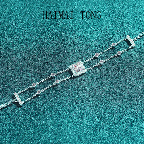 HAIMAITONG Hand-inlaid Moissanite bracelet