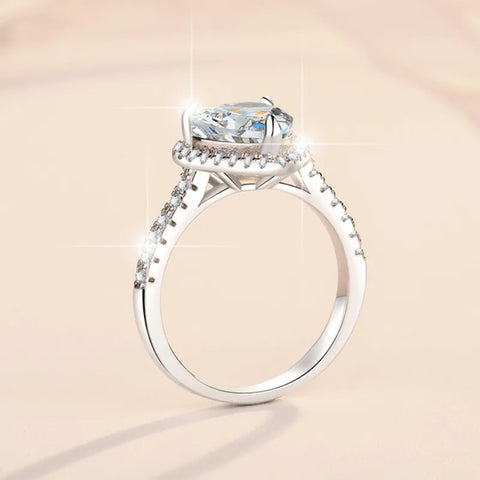 Pink Heart Moissanite Rings