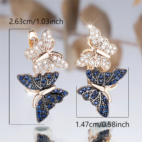 Charm Female White Blue Crystal Zircon Stone