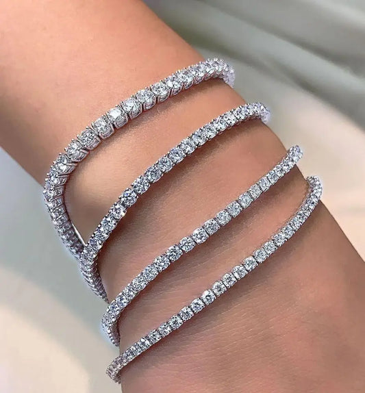 Real 3MM D VVS Moissanite Tennis Bracelet