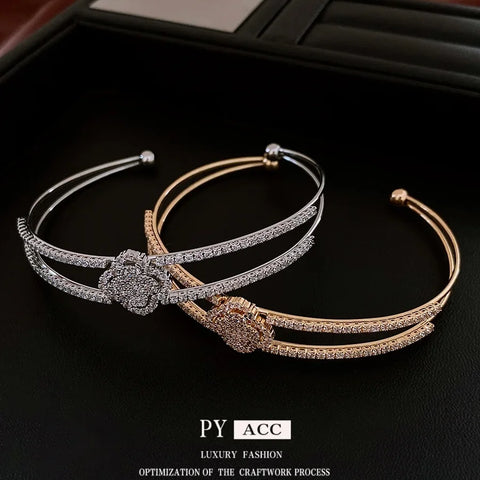 Double Layer Open Hand Bracelet