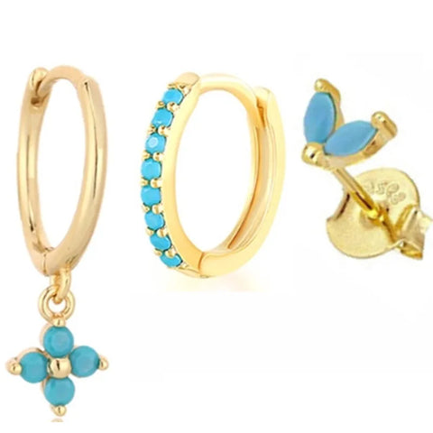 Cubic Zirconia Chain Hoop Earring