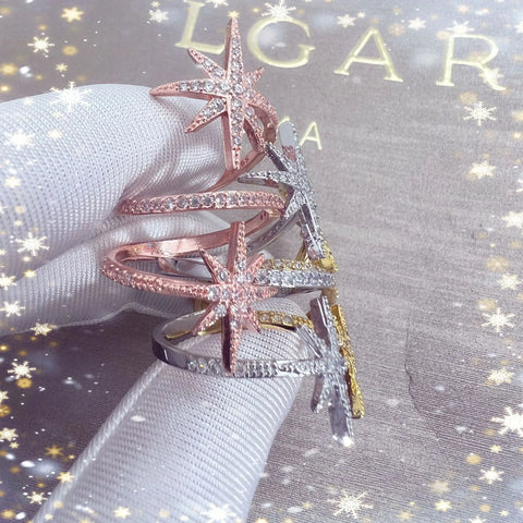 Temperament decompression eight star open ring