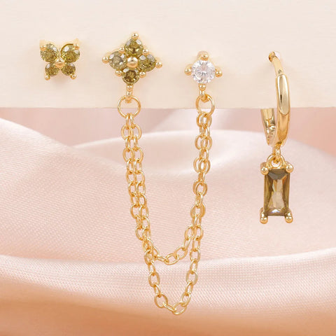 3PCS Exquisite Stainless Steel 12Earrings