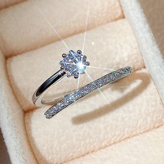Huitan Delicate Silver Color Opening Circle Rings