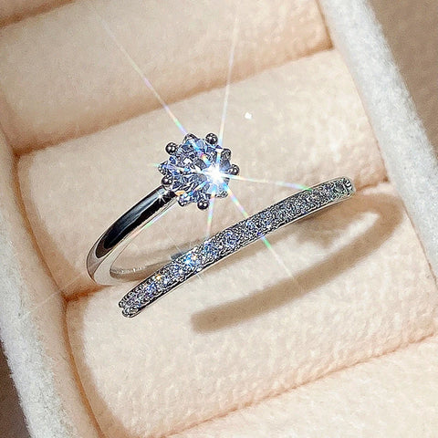 Huitan Delicate Silver Color Opening Circle Rings