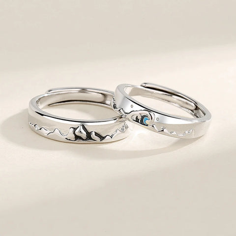New Simple Couple Rings Silver