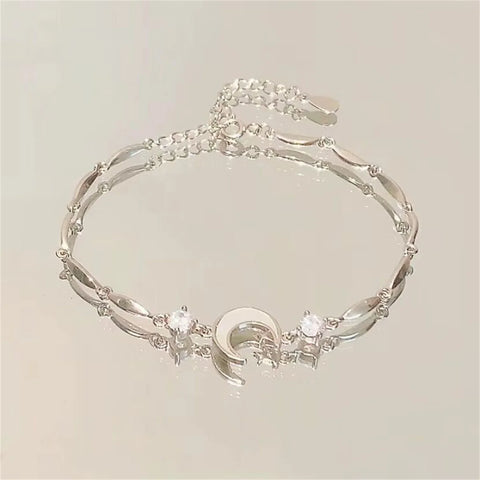 Korean Elegant Cherry Blossom Bow Zircon Bracelet For Women Y2K Sweet Girls Crystal Flowers Bracelets Wedding Party Jewelry Gift