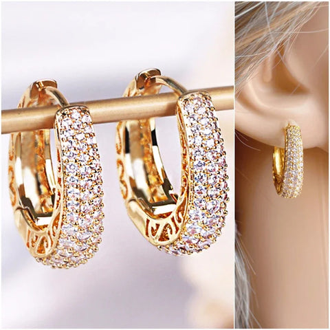 RAKOL Hollow Hoop: Dazzling CZ Hoops.