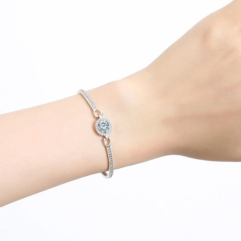 Sterling Silver White Moissanite Bracelet