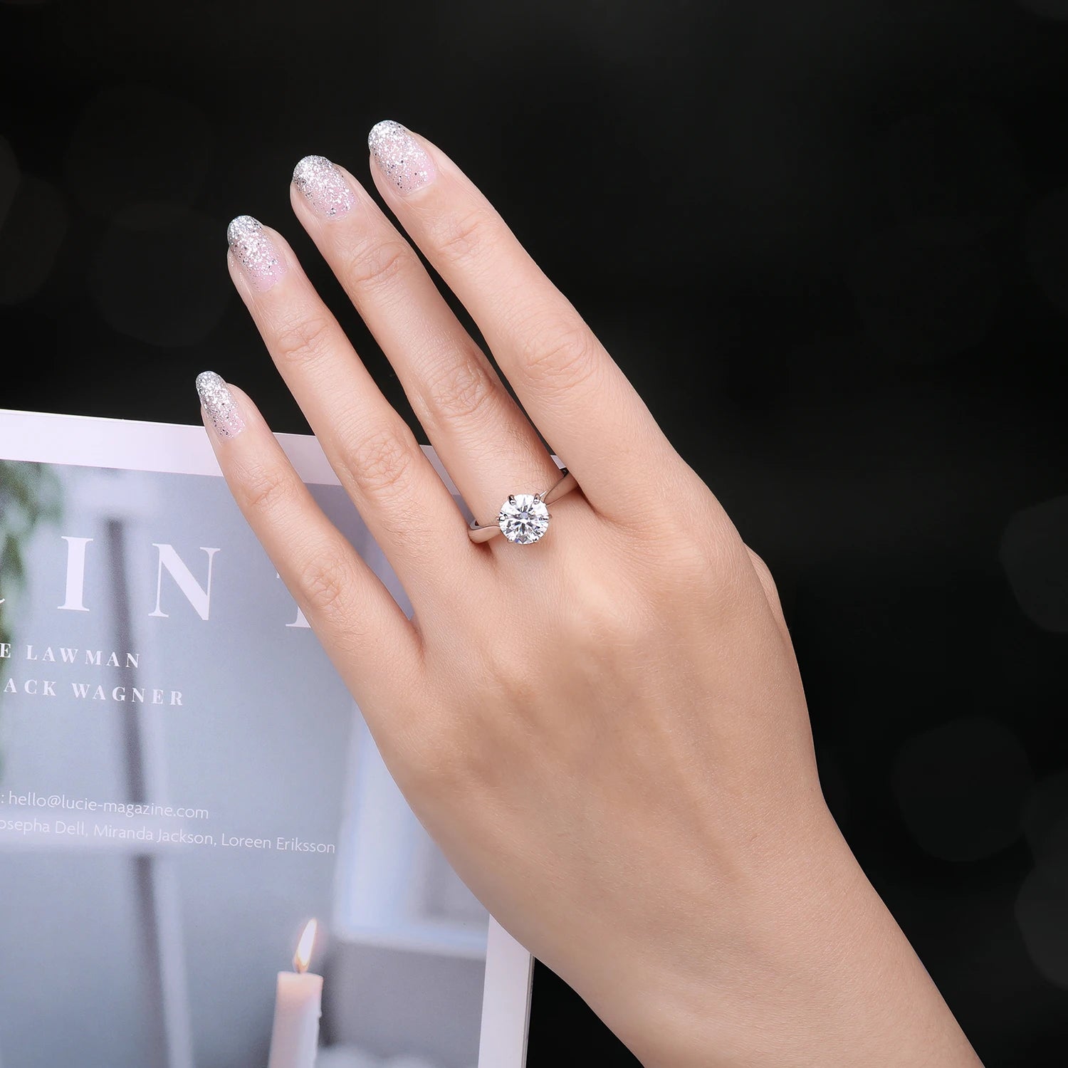 JewelryPalace Moissanite D Color 0.5ct 1ct 1.5ct 2ct Round Cut - BOLEVARD RING