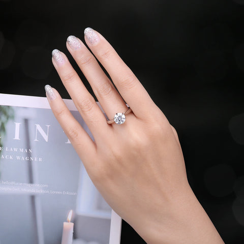 JewelryPalace Moissanite D Color 0.5ct 1ct 1.5ct 2ct Round Cut - BOLEVARD RING