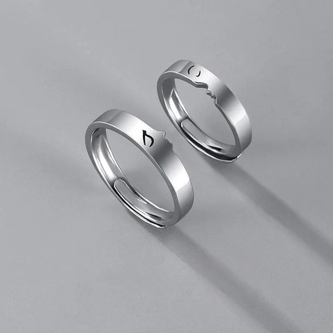 New Simple Couple Rings Silver