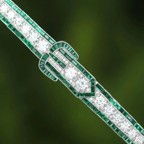 WUIHA Vintage 925 Sterling Silver Emerald