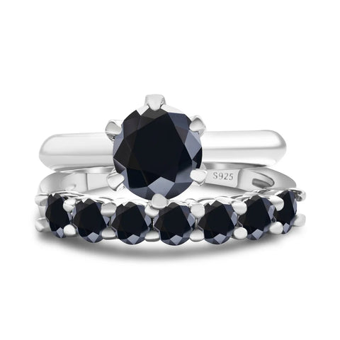 Total 1.7 carat moissantie ring set Silver 925 Brilliant Cut