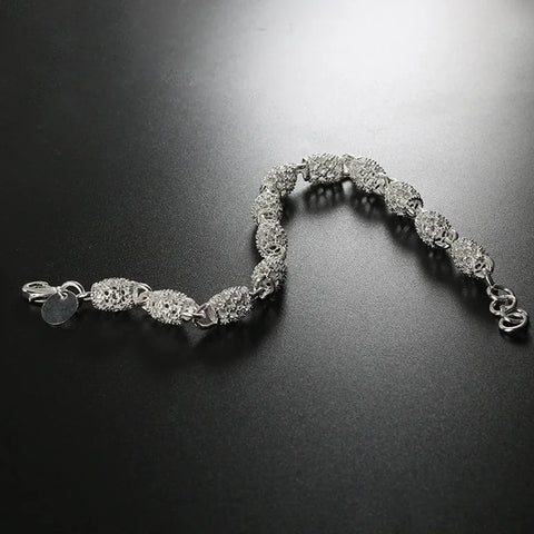 925 Silver Flower Beads Charm Bracelets