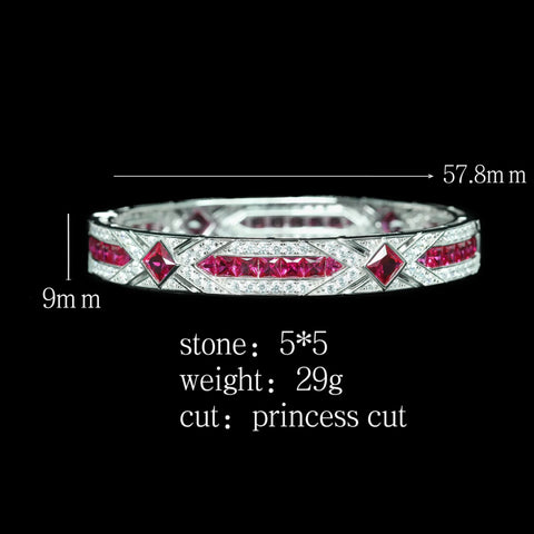 Luxury 925 Sterling Silver Created Pink sapphire