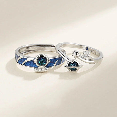 New Simple Couple Rings Silver