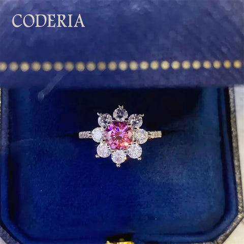 2 Carat Pink Diamond Ring Plated 18K White Gold