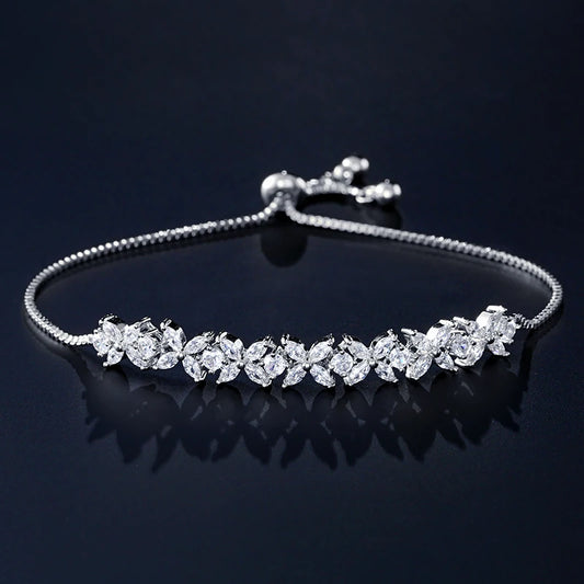 Zircon Flowers Adjustable Charm Bracelets