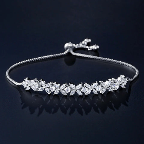 Zircon Flowers Adjustable Charm Bracelets