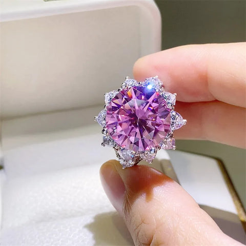 3/10 Carat Pink Moissanite Rings