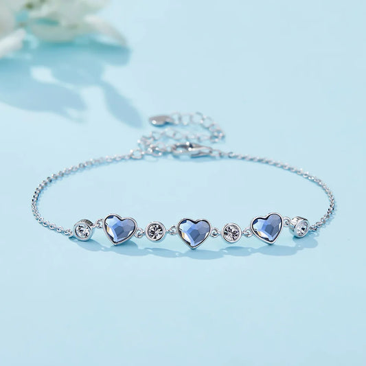 Luxury 925 Sterling Silver Blue Heart